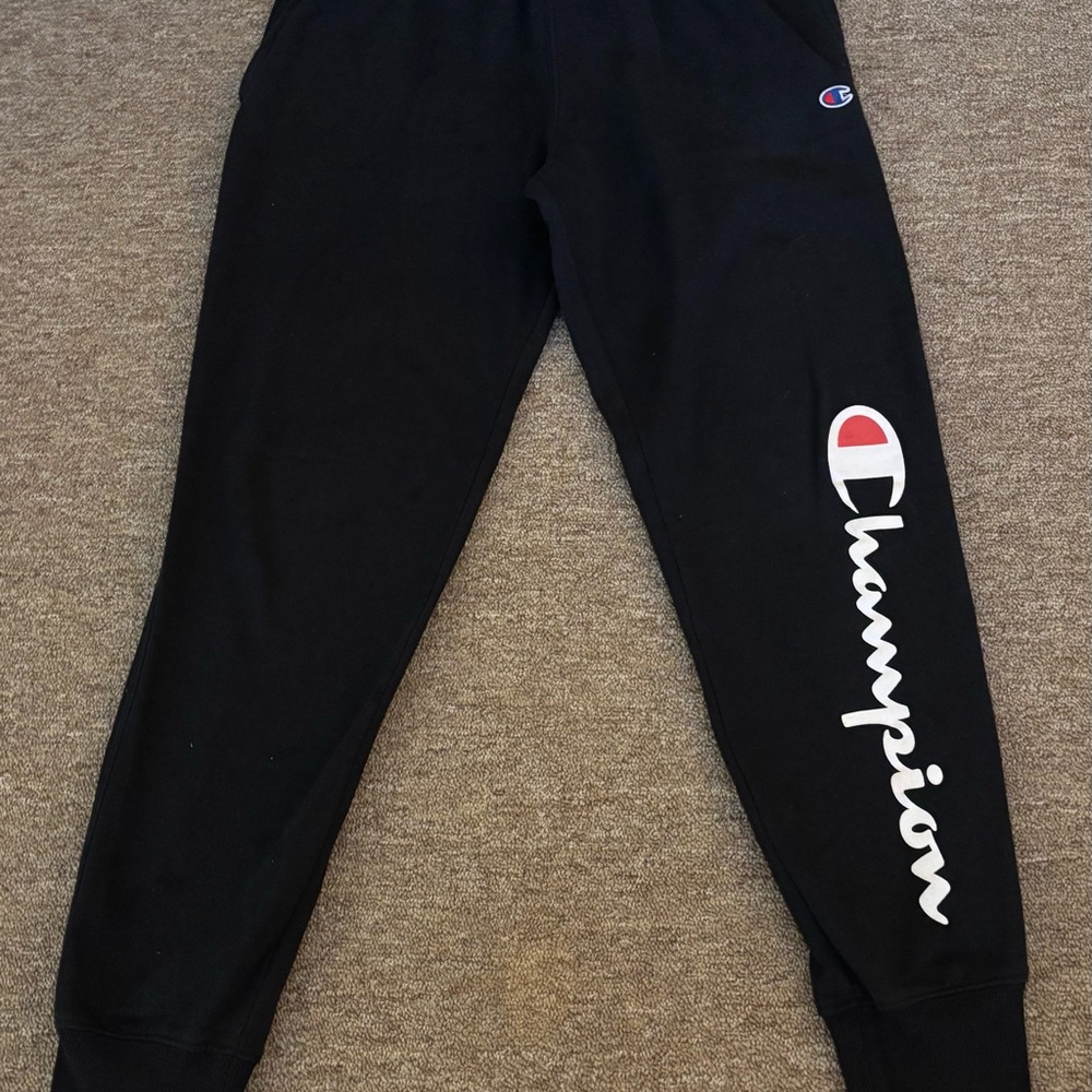 Champion Black Sweatpants with Logo